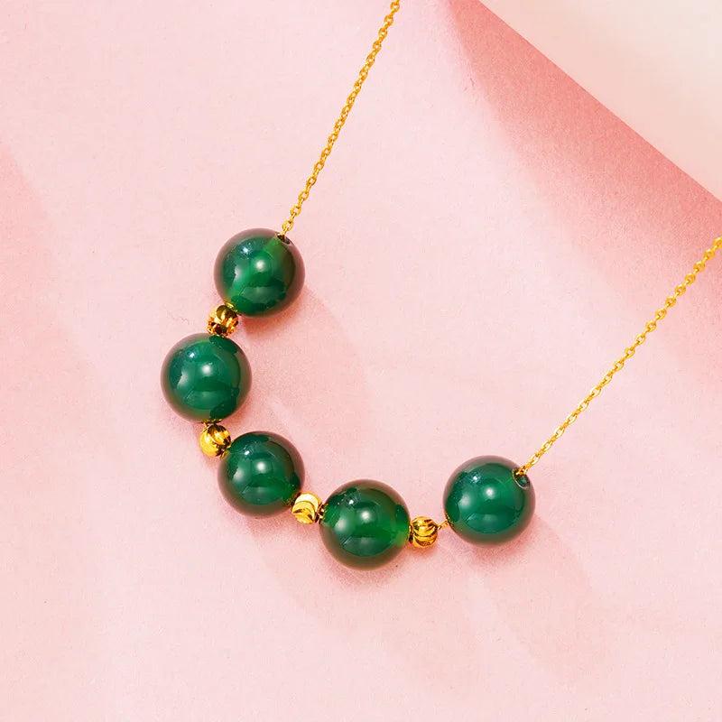 Natural Chinese Chalcedony Necklace 925 Silver Hetian Women