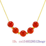 Natural Chinese Chalcedony Necklace 925 Silver Hetian Women