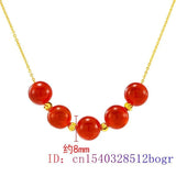 Natural Chinese Chalcedony Necklace 925 Silver Hetian Women