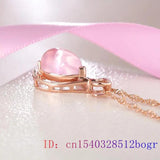 Pink Jade Water drop Pendant Chalcedony Necklace