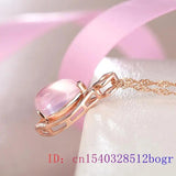 Pink Jade Water drop Pendant Chalcedony Necklace