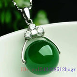 Chinese Women Necklace Chalcedony Hetian Jade Pendant 925 Silver Natural