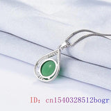 Chinese Women Hetian Chalcedony Pendant Necklace 925 Silver Natural Jewelry