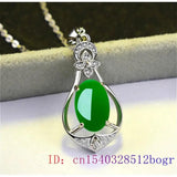 Jade Water Droplet Pendant Hetian Jewelry Amulet Women Necklace