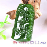 Green Jade Bamboo Pendant Charm Necklace Carved Natural Jadeite Amulet