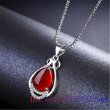 Jade Waterdroplet Pendant Crystal Charm Zircon Chinese Women Jewelry