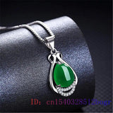 Jade Waterdroplet Pendant Crystal Charm Zircon Chinese Women Jewelry