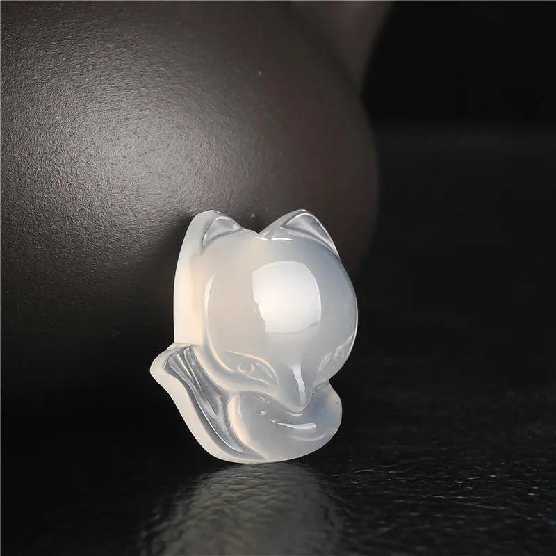 Jade Fox Pendant Chalcedony Necklace Women Jewelry