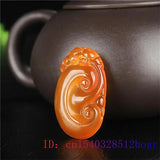 Jade Ruyi Pendant Necklace Chalcedony Jewelry Natural Carved Women Charm