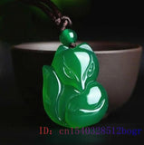 Jade Fox Pendant Chalcedony Necklace Natural Jewelry Charm Carved