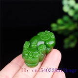 Green Jade Pixiu Pendant Necklace Chinese Natural Carved Hand Amulet Charm
