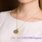 Jade Ruyi Pendant Charm Necklace 925 Silver Chalcedony Gemstones Jewelry