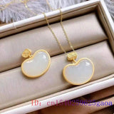 Jade Ruyi Pendant Charm Necklace 925 Silver Chalcedony Gemstones Jewelry