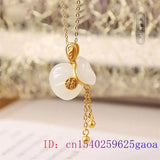 Chalcedony Lucky Bag Pendant 925 Silver Amulet Necklace for Women Men