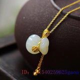 Chalcedony Lucky Bag Pendant 925 Silver Amulet Necklace for Women Men