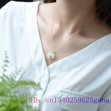 Chalcedony Lucky Bag Pendant 925 Silver Amulet Necklace for Women Men