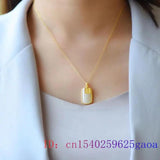 Chalcedony Jade Pendant Necklace 925 Silver Jewelry