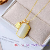Chalcedony Jade Pendant Necklace 925 Silver Jewelry