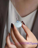 Jade Ruyi Pendant Amulet Chalcedony 925 Silver Jewelry