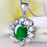 Chinese Natural Chalcedony Jade Pendant Necklace 925 Silver Amulet Hetian Charm