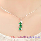 Jade Bean Pendant Natural Chalcedony 925 Silver Charm Necklace