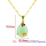 Jade Flower Pendant Amulet Charm Necklace 925 Silver Natural Jewelry