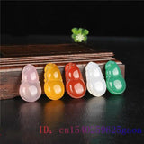 Jade Gourd Pendant Chalcedony Flower Carved Charm Necklace Women