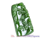 Green Jade Bamboo Pendant Carved Jewelry Men Natural Amulet Women Necklace