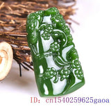 Green Jade Bamboo Pendant Carved Jewelry Men Natural Amulet Women Necklace