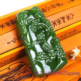 Green Jade Bamboo Pendant Carved Jewelry Men Natural Amulet Women Necklace