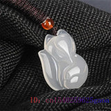 Jade Fox Pendant Chalcedony Necklace Women Jewelry