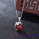 Jade Dolphin Pendant Necklace 925 Silver Hetian Chalcedony Women Amulet