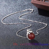 Jade Dolphin Pendant Necklace 925 Silver Hetian Chalcedony Women Amulet