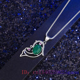 Jade Dolphin Pendant 925 Silver Amulet Chinese Charm Necklace Chalcedony Hetian
