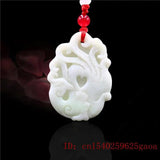 Jade Phoenix Pendant Necklace Natural Chinese Amulet Charm Jewelry
