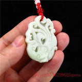 Jade Phoenix Pendant Necklace Natural Chinese Amulet Charm Jewelry