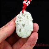 Jade Phoenix Pendant Necklace Natural Chinese Amulet Charm Jewelry