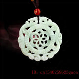 Jade Dragon Phoenix Pendant Necklace Amulet Natural Women Men Jewelry