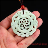 Jade Dragon Phoenix Pendant Necklace Amulet Natural Women Men Jewelry