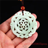 Jade Dragon Phoenix Pendant Necklace Amulet Natural Women Men Jewelry