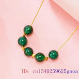 Jade Bead Pendant Hetian Women Necklace Chalcedony Amulet 925 Silver Chinese