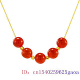 Jade Bead Pendant Hetian Women Necklace Chalcedony Amulet 925 Silver Chinese