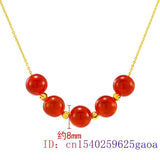 Jade Bead Pendant Hetian Women Necklace Chalcedony Amulet 925 Silver Chinese