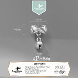 TrustDavis 925 Sterling Silver Bowknot Bell Charm Pendant Women DIY Jewelry