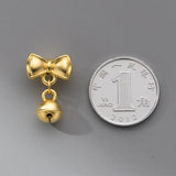 TrustDavis 925 Sterling Silver Bowknot Bell Charm Pendant Women DIY Jewelry