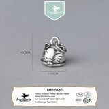 TrustDavis 925 Sterling Silver Cat Charm Pendant Women DIY Jewelry DZ983