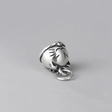 TrustDavis 925 Sterling Silver Cat Charm Pendant Women DIY Jewelry DZ983