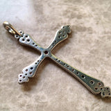 Victorian Royalty Cross Pendant 925 Sterling Silver Bohemian Jewelry