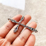 Victorian Royalty Cross Pendant 925 Sterling Silver Bohemian Jewelry