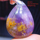 Natural Cacoxenite Purple Rutilated Red Auralite 23 Pendant